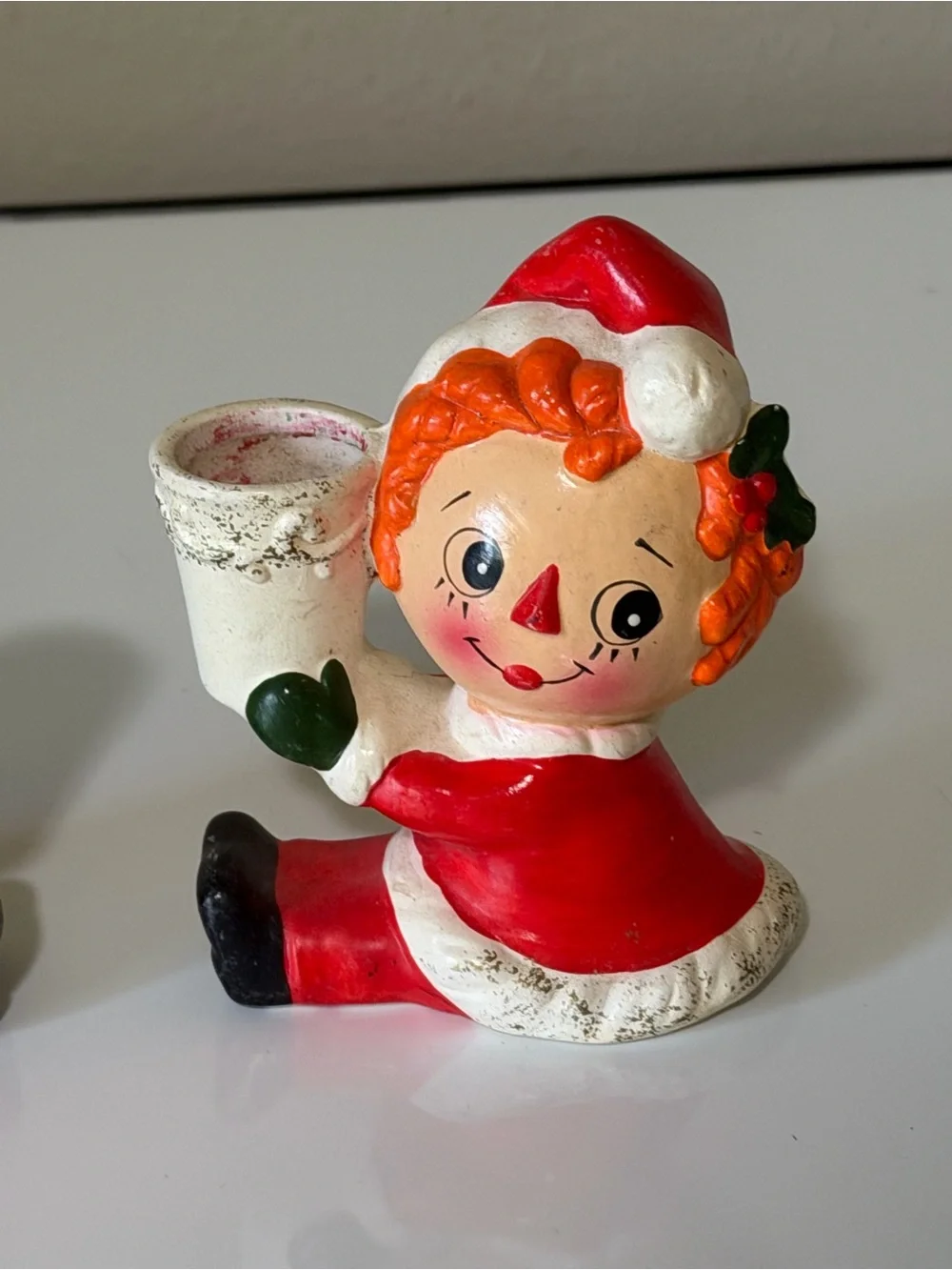 Napcoware Raggedy Ann Christmas Candleholders Pair